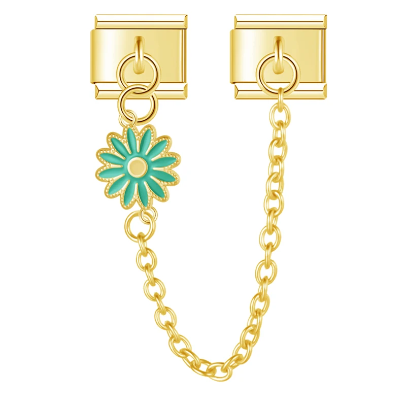 Daisy Safety Chain Gold Italian Charms - Image 5
