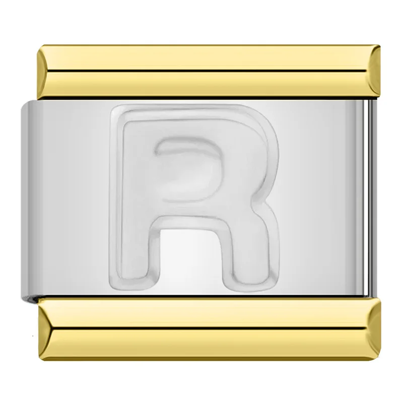 Engraved Letter Gold Frame Italian Charms - Image 19