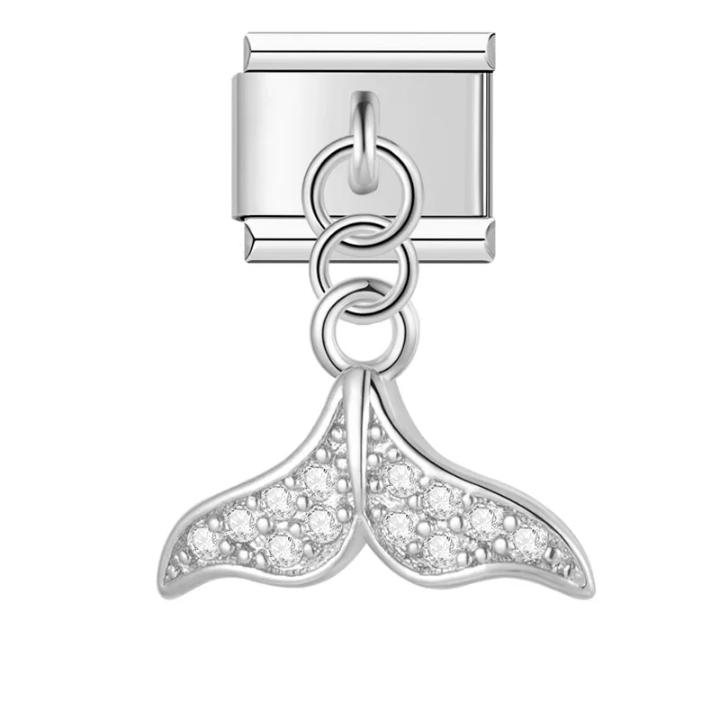 Silver Crystal Symbol Dangle Italian Charms - Image 26