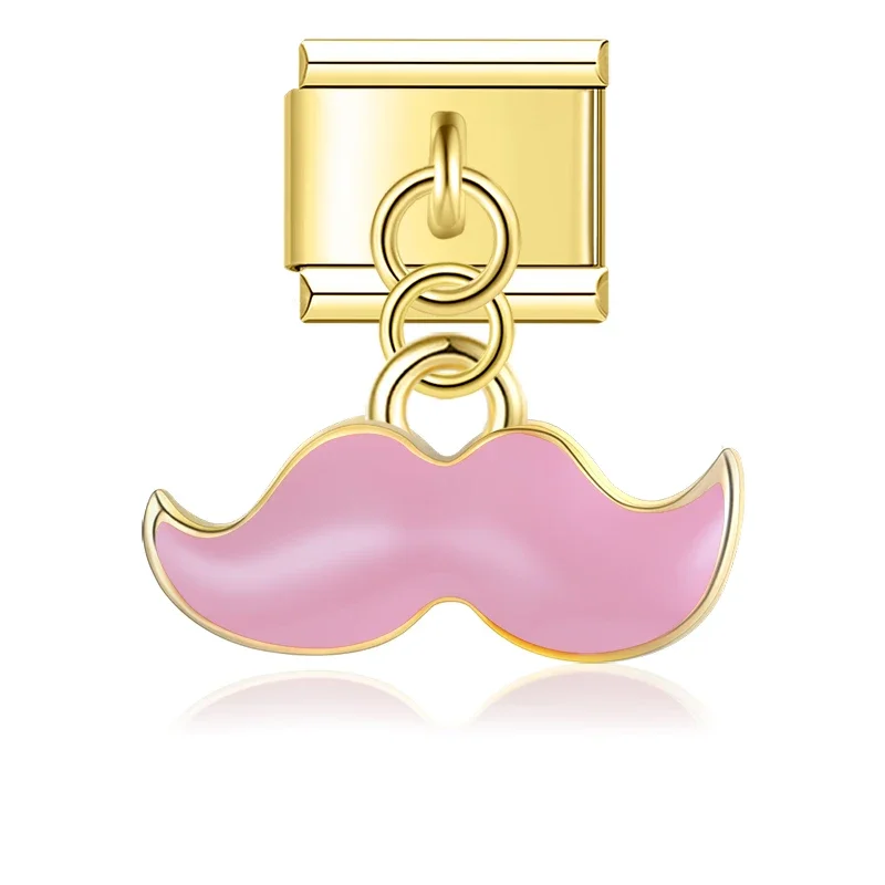 Moustache, Daisy and Ginkgo Dangle Italian Charms - Image 7