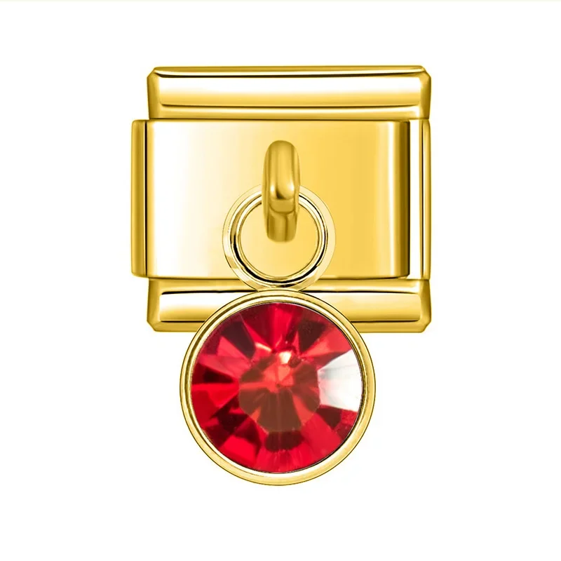 Gold Birthstone Crystal Dangle Italian Charm - Image 7