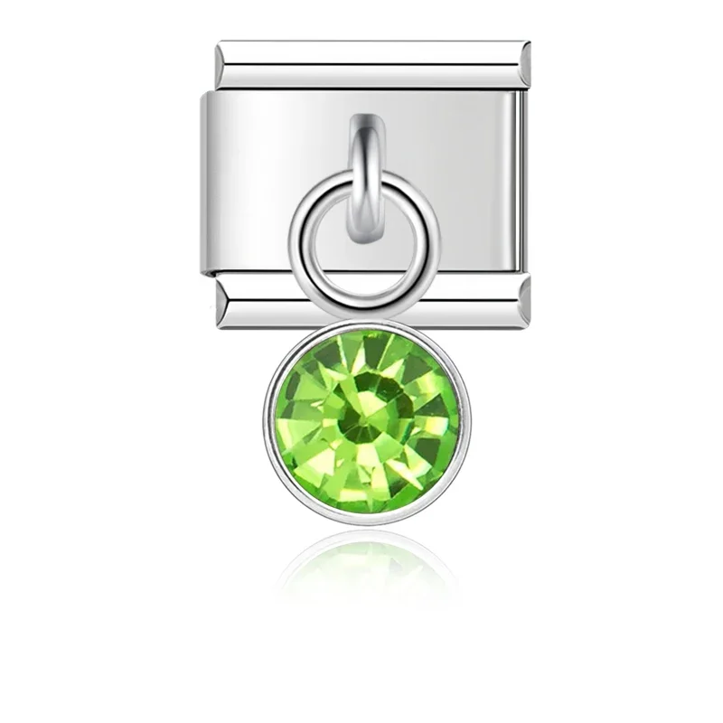 Silver Birthstone Crystal Dangle Italian Charm - Image 15