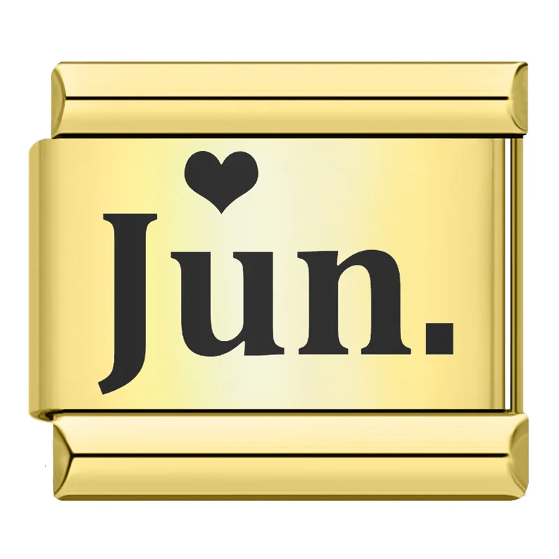 Gold Month Name Heart Italian Charm - Image 6