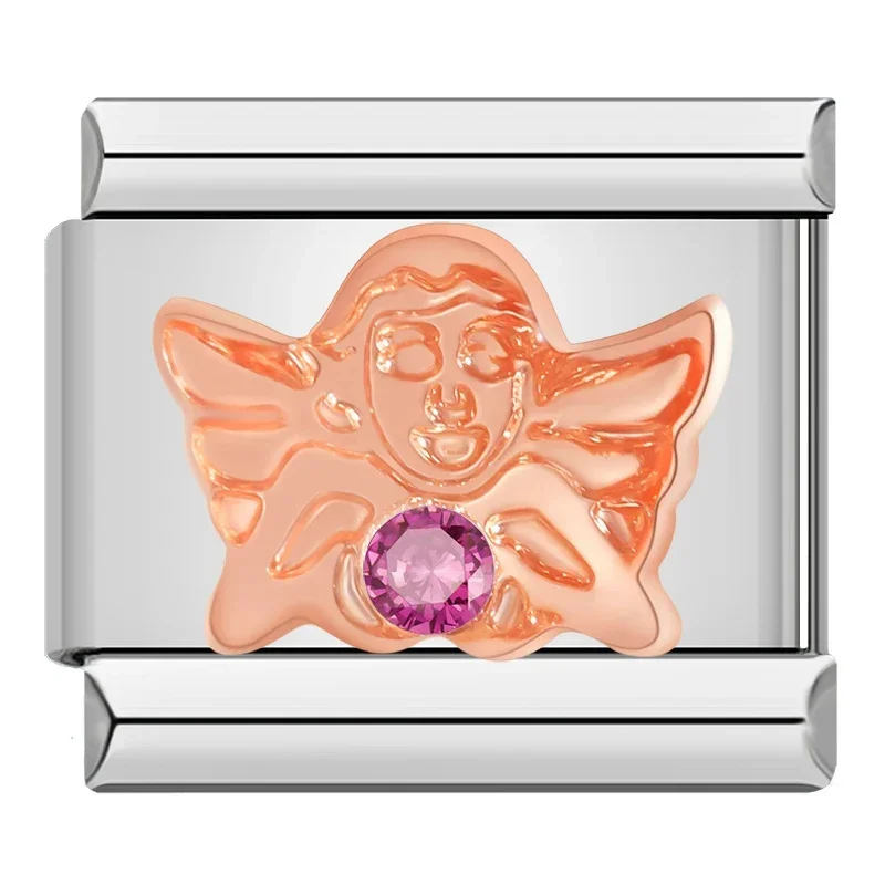 Rose Gold Angel, Mum and Key Italian Charms - Image 11