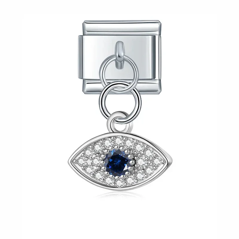 Crystal Eye, Hamsa and Lips Dangle Italian Charms - Image 18