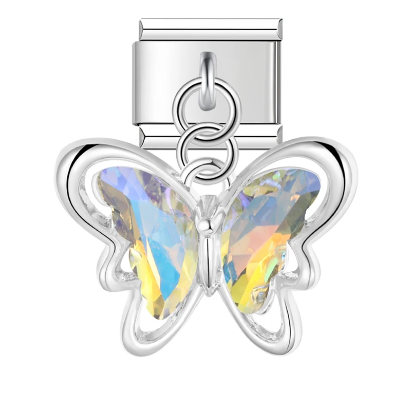 Crystal Butterfly Dangle Italian Charms - Image 7