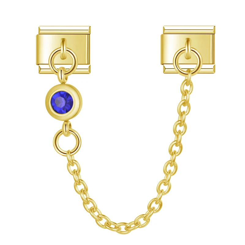 Crystal Safety Chain Gold Italian Charms - Image 5