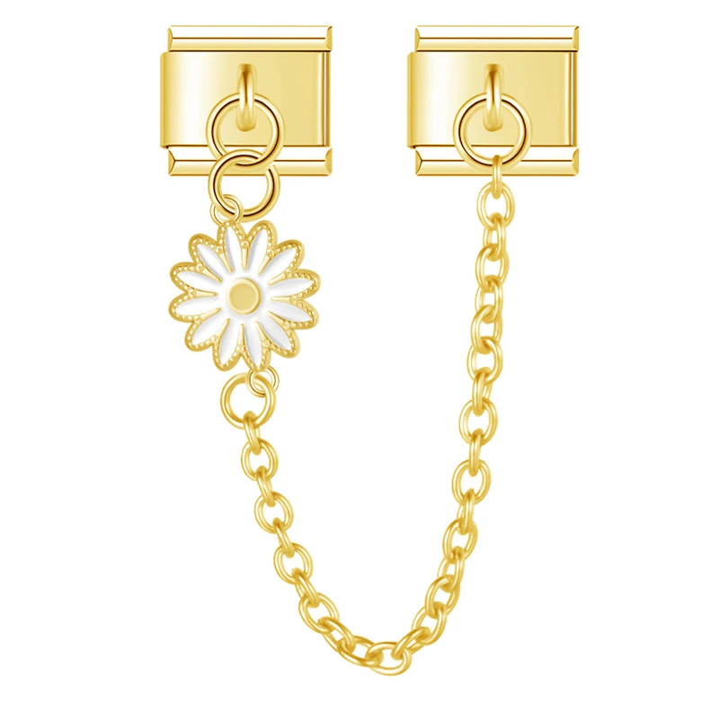 Daisy Safety Chain Gold Italian Charms - Image 7