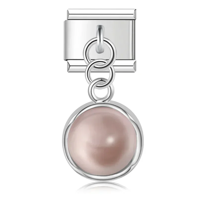 Cross, Pearl and Crystal Dangle Italian Charms - Image 8