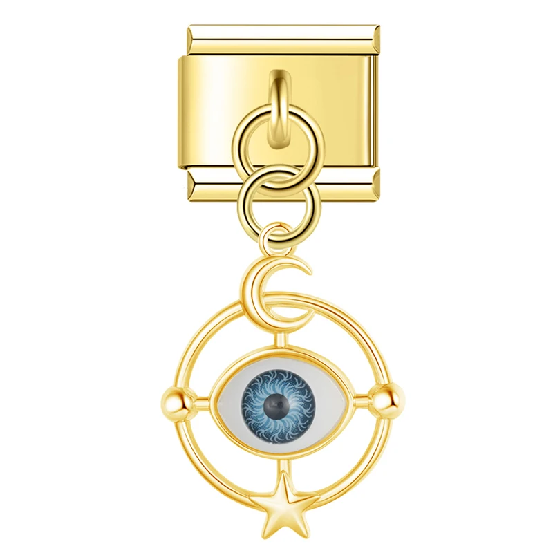 Gold Evil Eye Dangle Italian Charms - Image 3