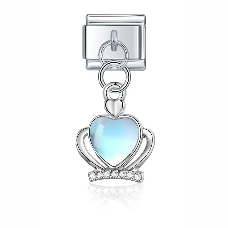 Moonstone Tulip and Heart Dangle Italian Charms - Image 7