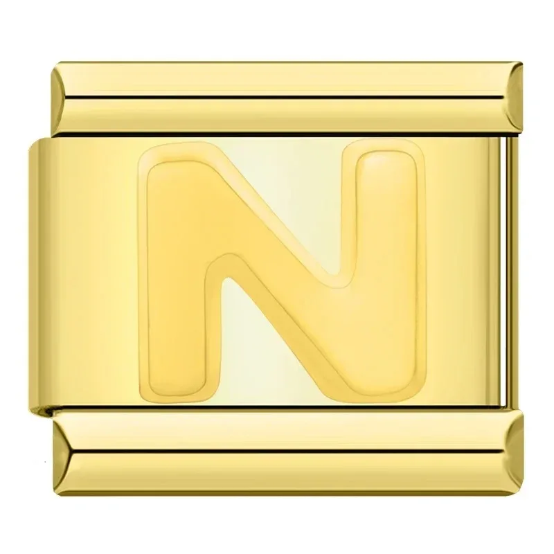 Gold Block Letter Italian Charms - Image 13