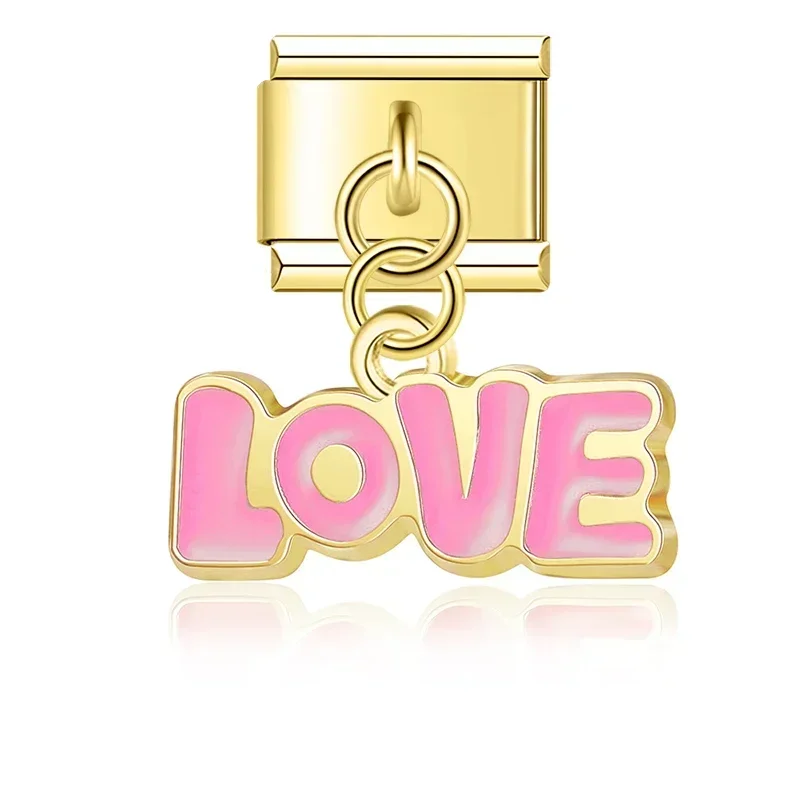 Gold Love, Lips and Lollipop Dangle Italian Charms - Image 7