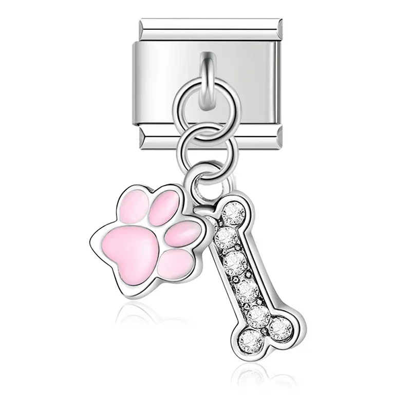 Rose Gold and Silver Love Dangle Italian Charms - Image 16