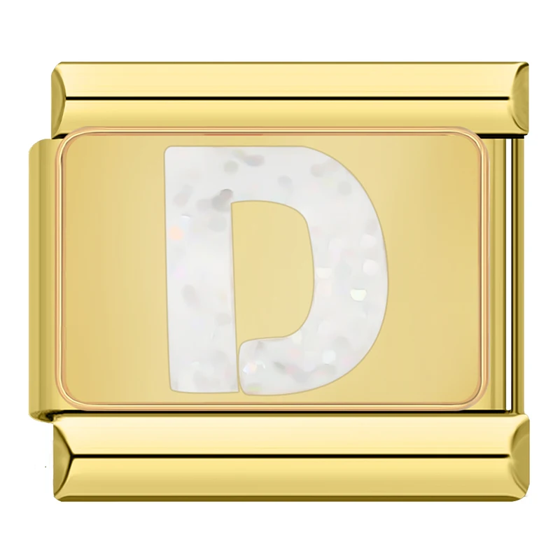 Sparkle Gold Letter Italian Charms - Image 25