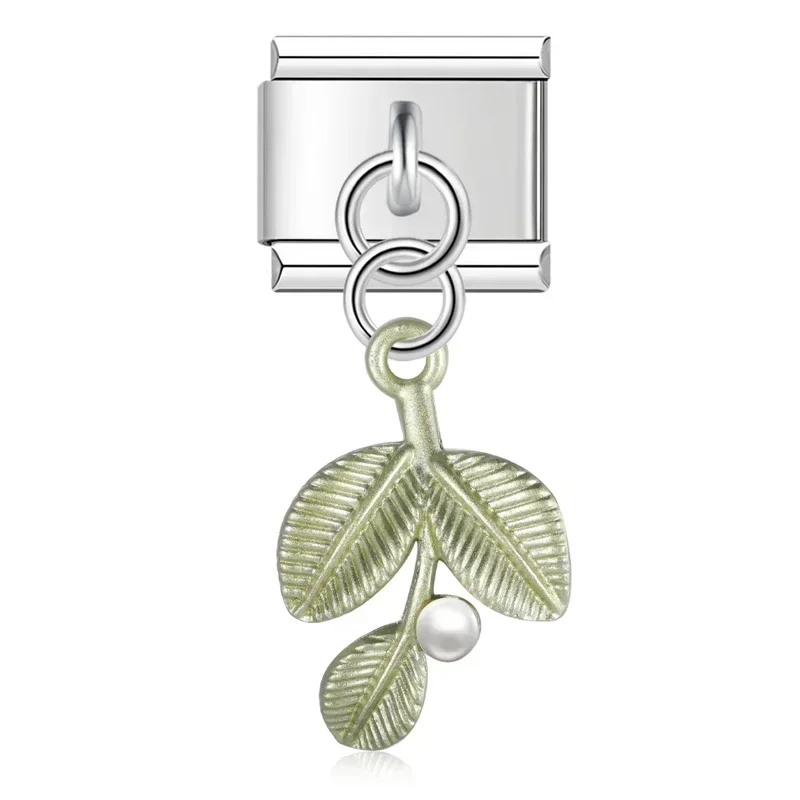 Leaf and Botanical Dangle Italian Charms - Image 11
