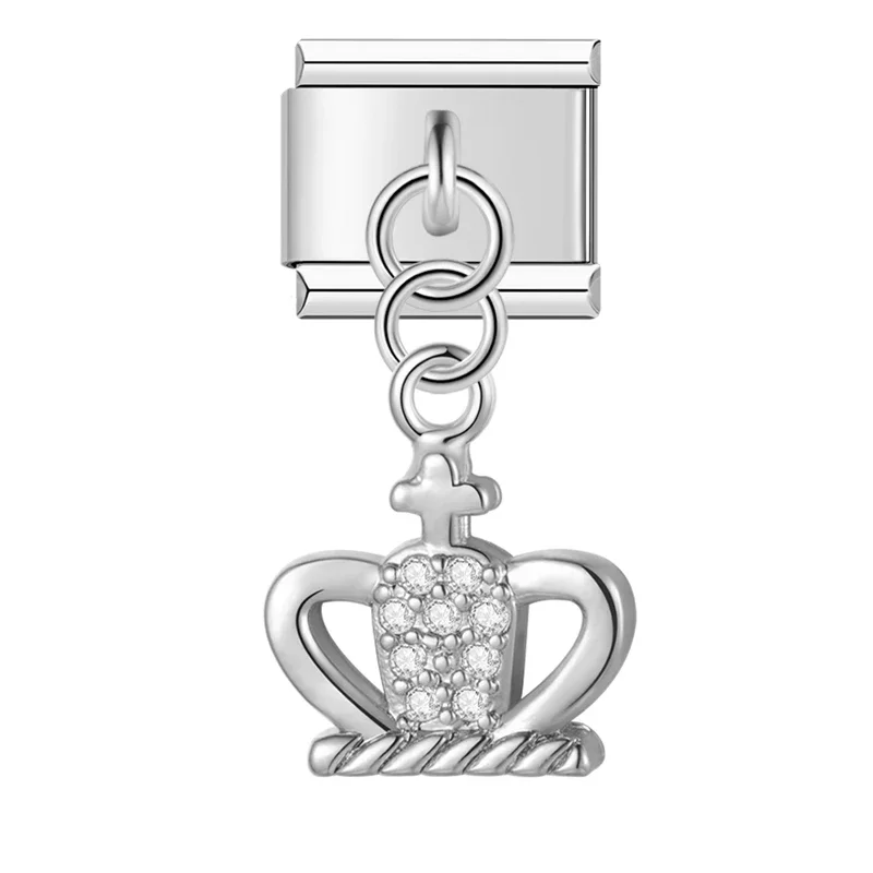 Silver Crystal Symbol Dangle Italian Charms - Image 29