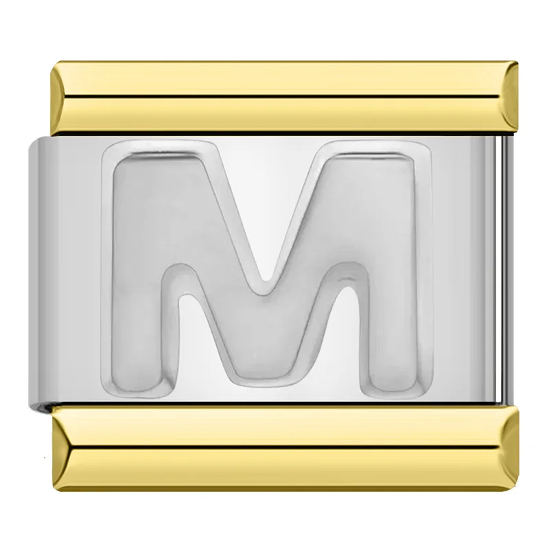 Engraved Letter Gold Frame Italian Charms - Image 18