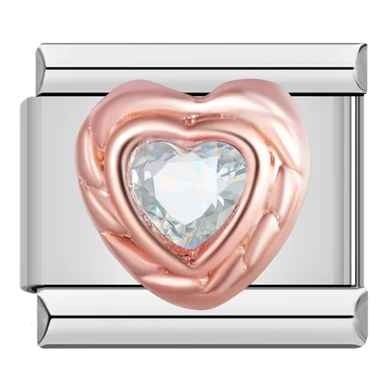 Birthstone Crystal Heart Italian Charms - Image 9