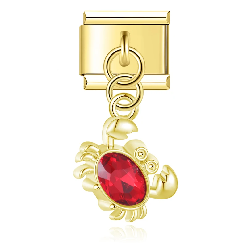 Crystal Crab Dangle Italian Charms - Image 12