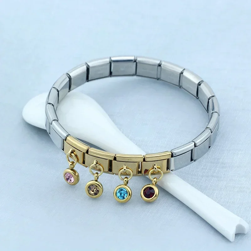 Petite Gold Birthstone Drop Italian Charm