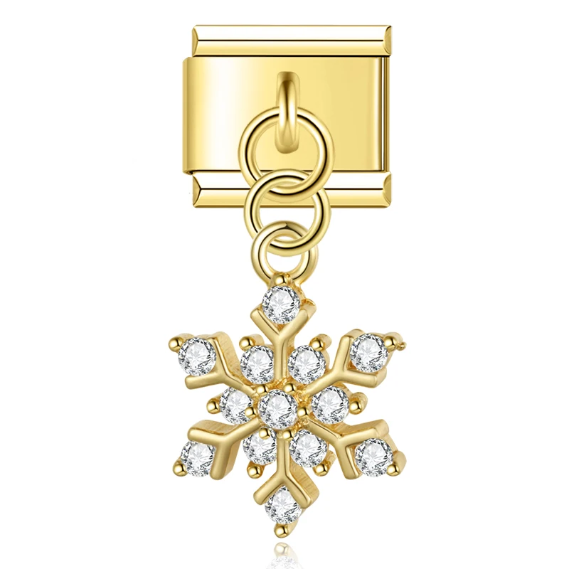 Crystal Crown and Star Gold Dangle Italian Charms - Image 11