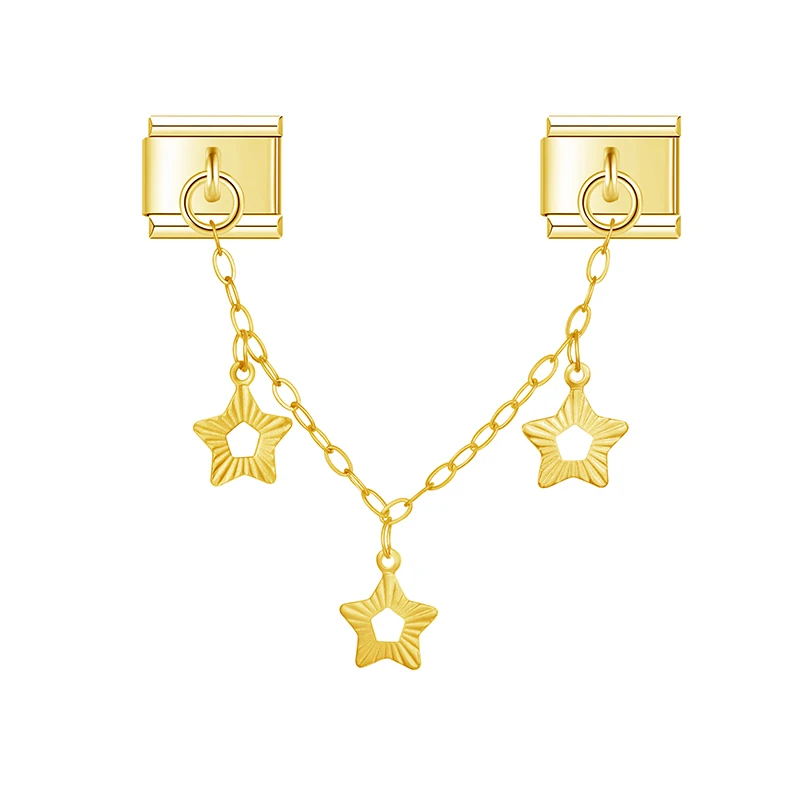 Star and Heart Chain Italian Charms - Image 5