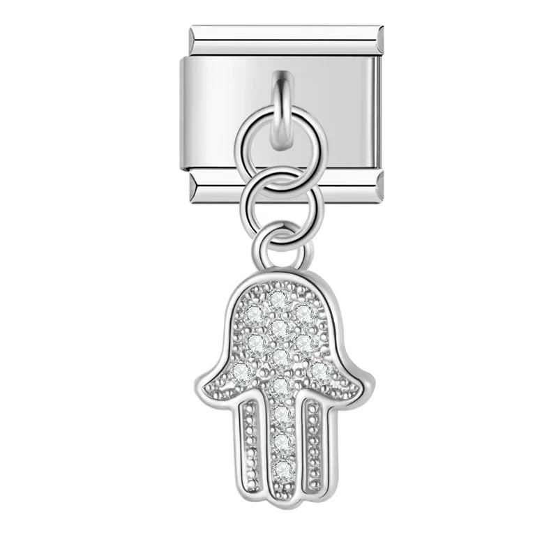 Gold Hamsa, Mask and Heel Dangle Italian Charms - Image 10