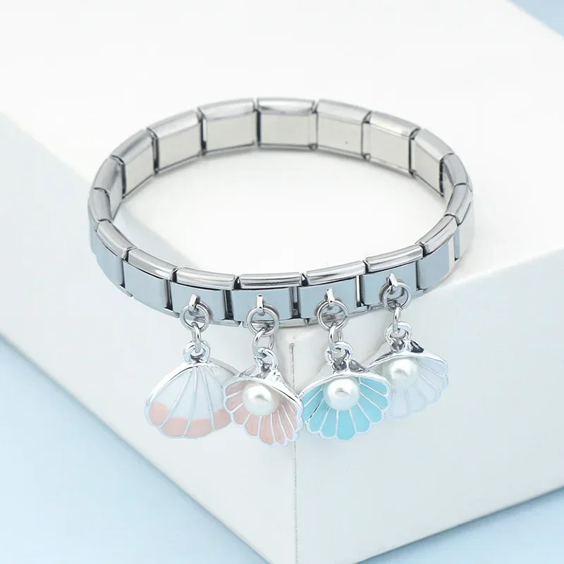 Seashell and Pearl Dangle Italian Charms - Image 2
