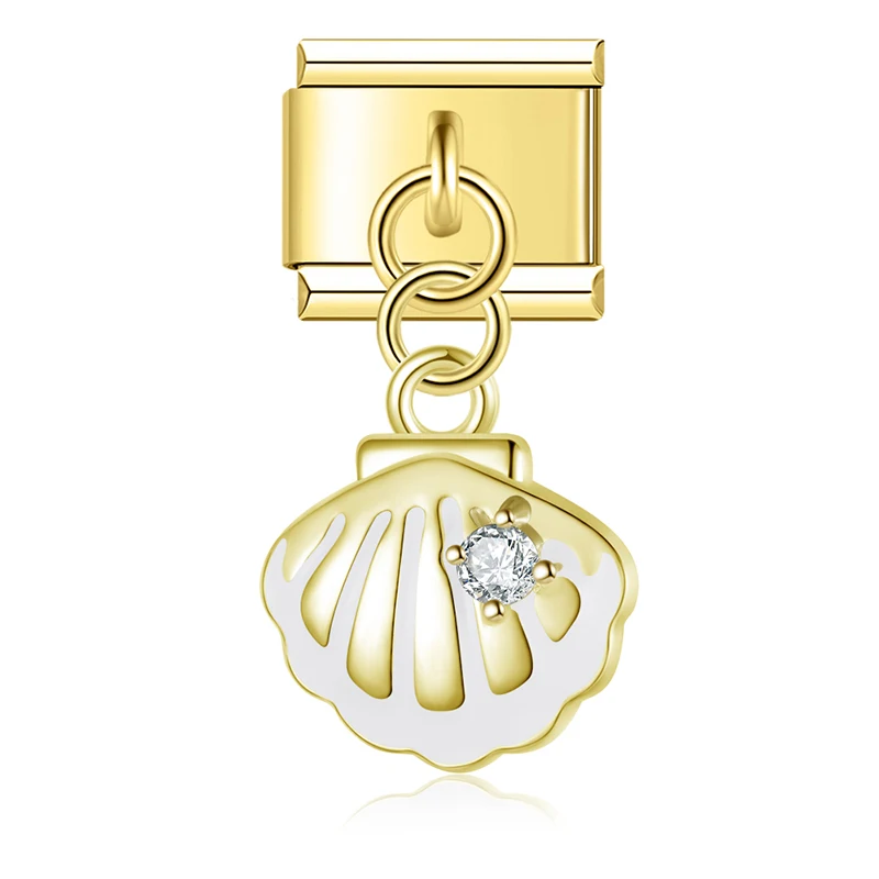 Gold Starfish and Seashell Dangle Italian Charms - Image 10