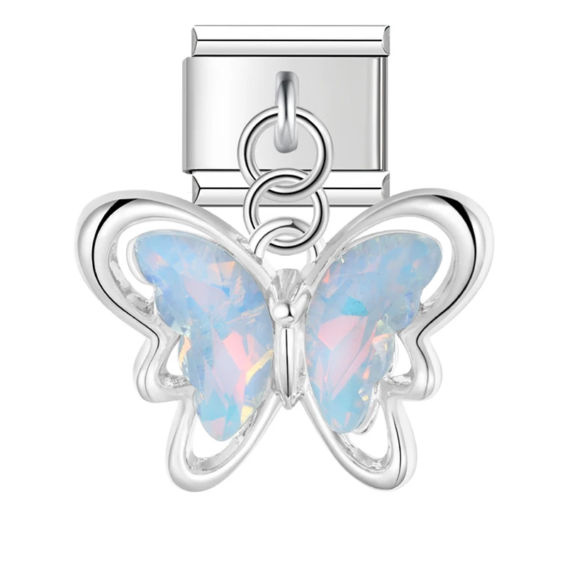 Crystal Butterfly Dangle Italian Charms - Image 6