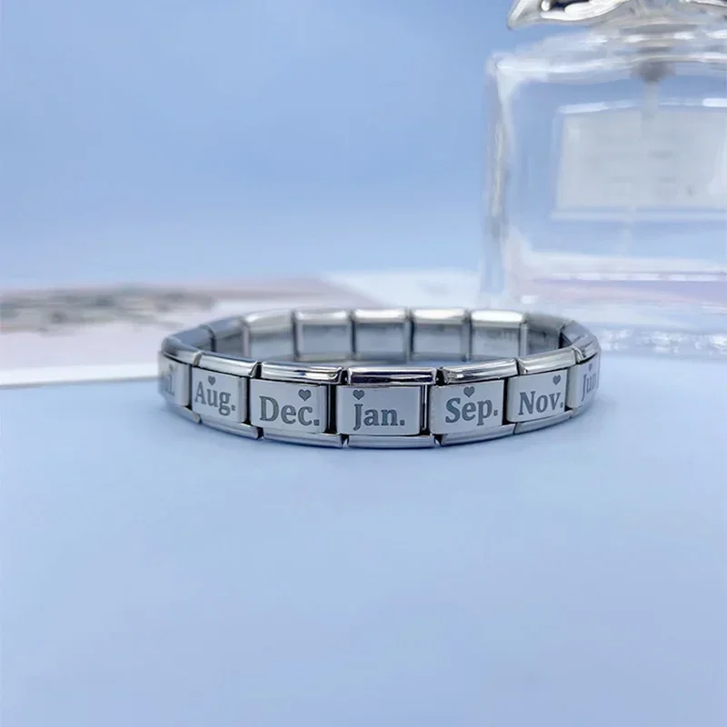 Month Name Heart Italian Charm - Image 3