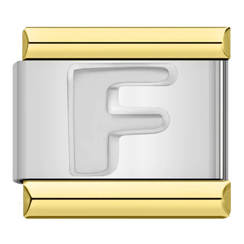 Engraved Letter Gold Frame Italian Charms - Image 24