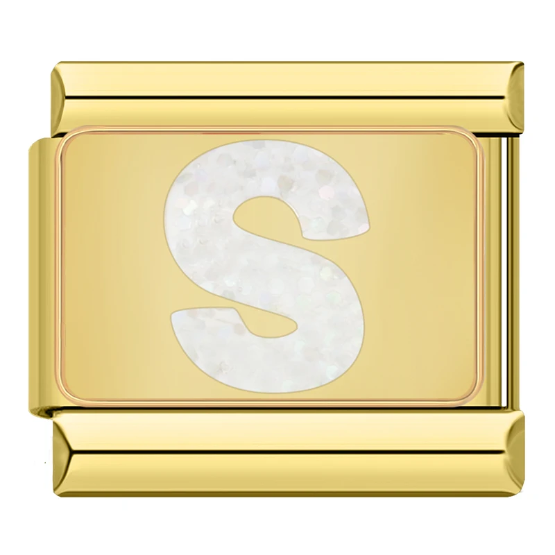 Sparkle Gold Letter Italian Charms - Image 11