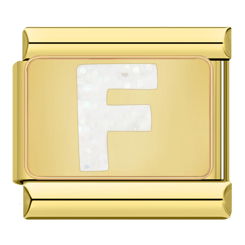 Sparkle Gold Letter Italian Charms - Image 23