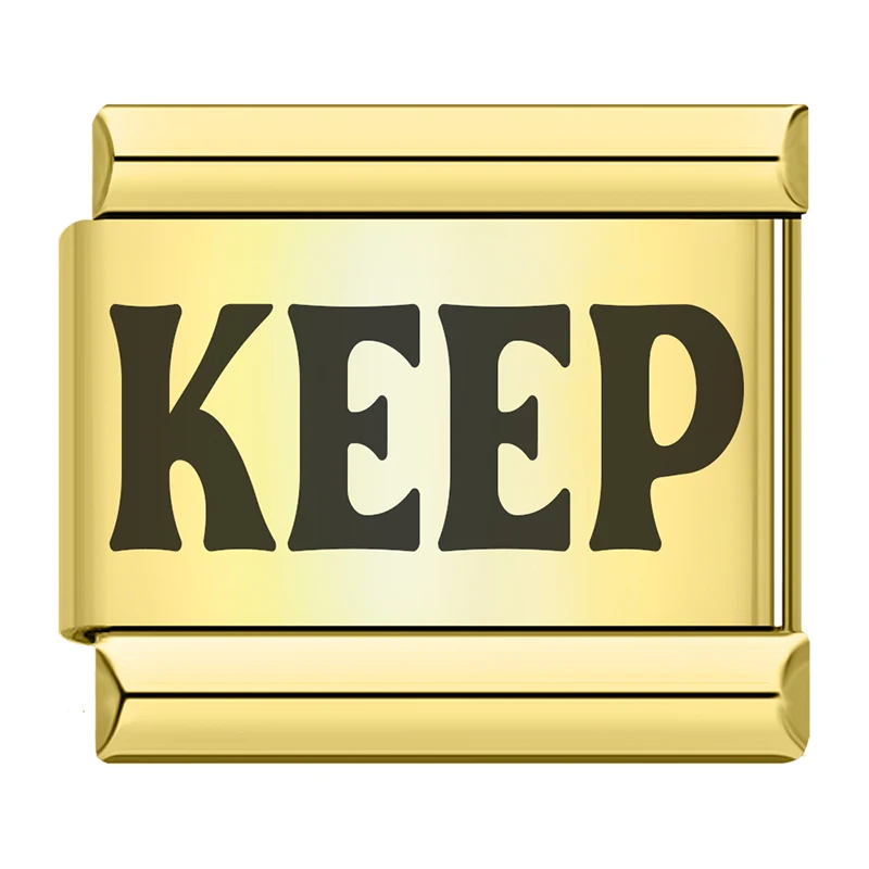 Gold Positive Word Italian Charms - Image 19