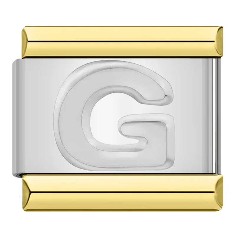 Engraved Letter Gold Frame Italian Charms - Image 27