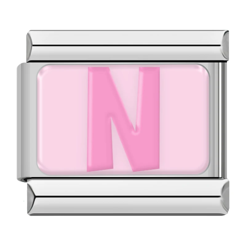 Pink Letter Italian Charms A to Z - Image 22