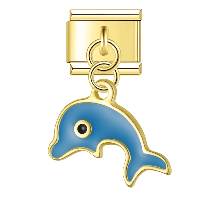 Seahorse, Dolphin and Starfish Dangle Italian Charms - Image 12