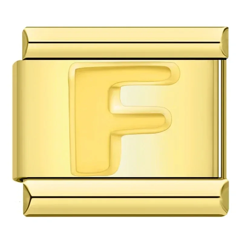 Gold Block Letter Italian Charms - Image 9
