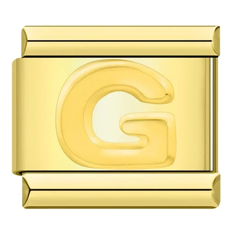 Gold Block Letter Italian Charms - Image 16