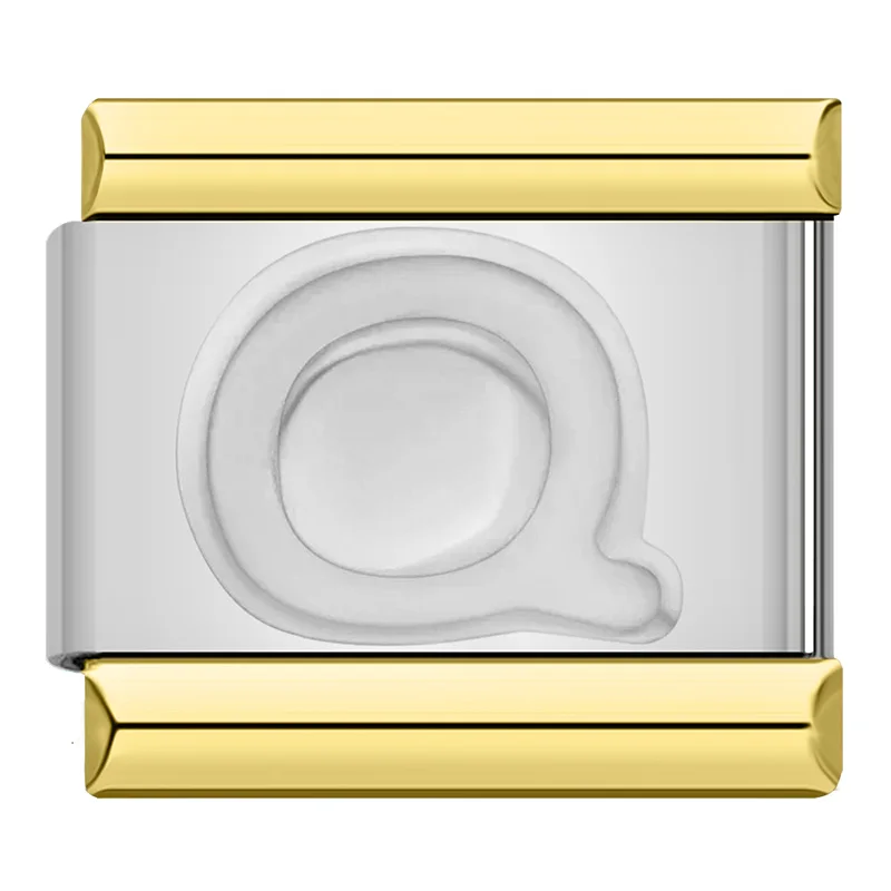 Engraved Letter Gold Frame Italian Charms - Image 22