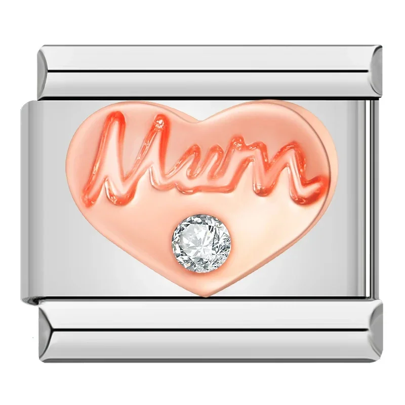 Rose Gold Angel, Mum and Key Italian Charms - Image 13