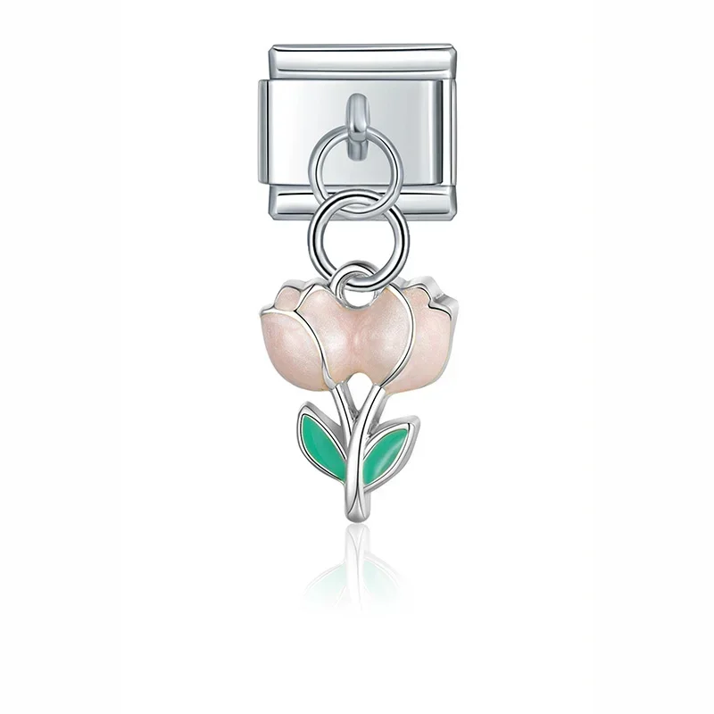 Moonstone Tulip and Heart Dangle Italian Charms - Image 15