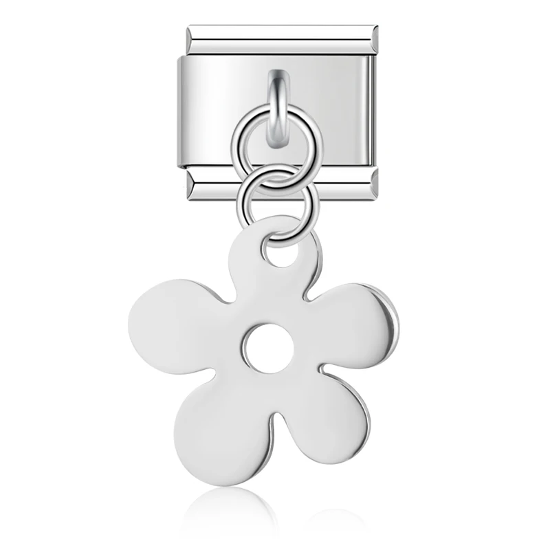 Flower, Mushroom and Puzzle Dangle Italian Charms - Image 10