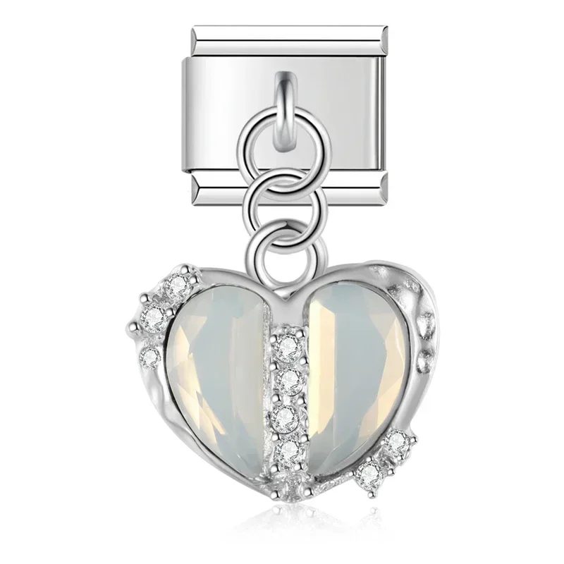Cross, Pearl and Crystal Dangle Italian Charms - Image 11