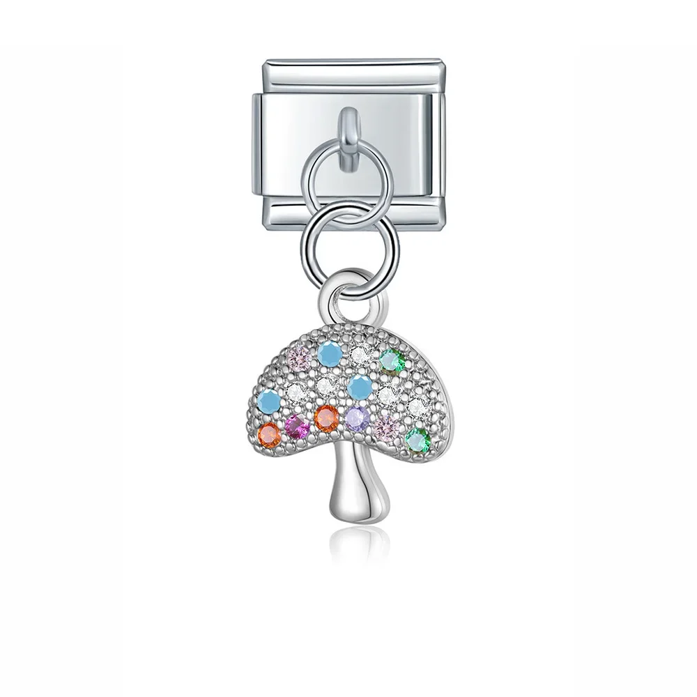 Crystal Fruit and Mushroom Dangle Italian Charms - Image 7