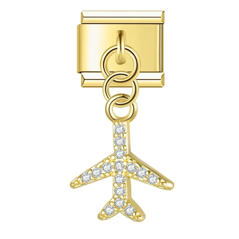 Gold Crystal Symbol Dangle Italian Charms - Image 16
