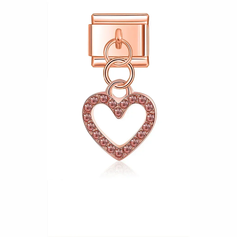 Heart, Rainbow and Feather Dangle Italian Charms - Image 7