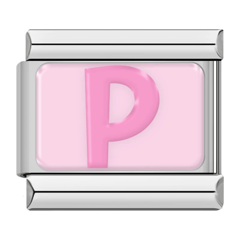 Pink Letter Italian Charms A to Z - Image 23
